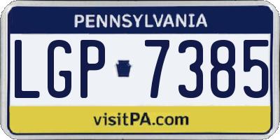 PA license plate LGP7385