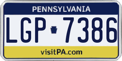 PA license plate LGP7386