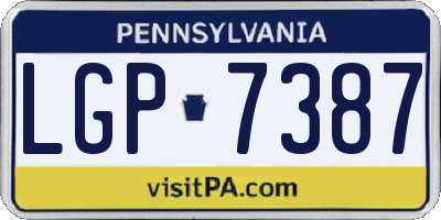 PA license plate LGP7387