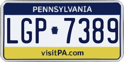 PA license plate LGP7389