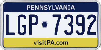 PA license plate LGP7392