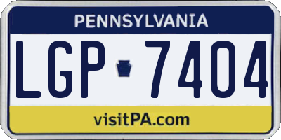 PA license plate LGP7404
