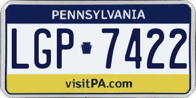 PA license plate LGP7422