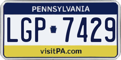 PA license plate LGP7429