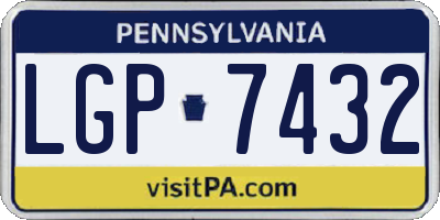 PA license plate LGP7432