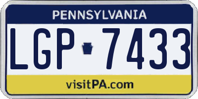 PA license plate LGP7433