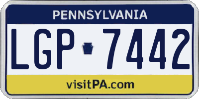 PA license plate LGP7442