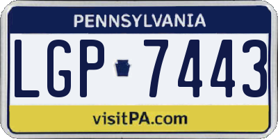 PA license plate LGP7443