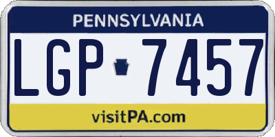 PA license plate LGP7457