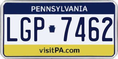 PA license plate LGP7462