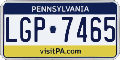 PA license plate LGP7465