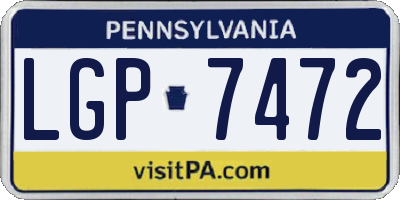 PA license plate LGP7472