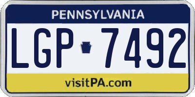 PA license plate LGP7492