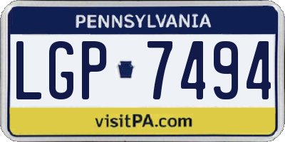 PA license plate LGP7494