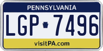 PA license plate LGP7496