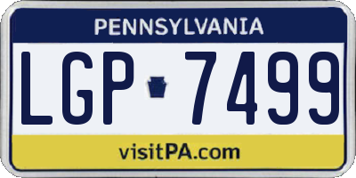 PA license plate LGP7499