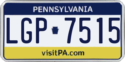 PA license plate LGP7515