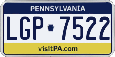 PA license plate LGP7522