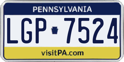 PA license plate LGP7524