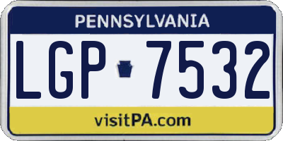 PA license plate LGP7532