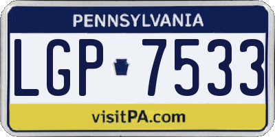 PA license plate LGP7533