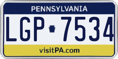 PA license plate LGP7534