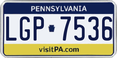 PA license plate LGP7536