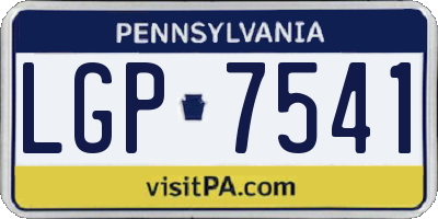 PA license plate LGP7541