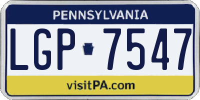 PA license plate LGP7547