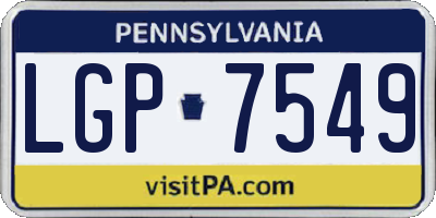 PA license plate LGP7549