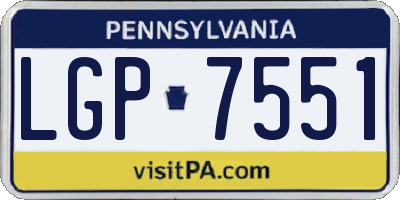 PA license plate LGP7551