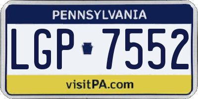 PA license plate LGP7552