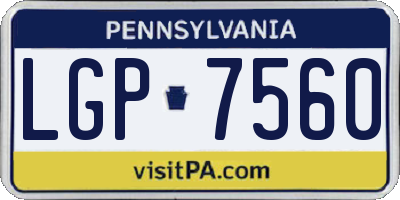 PA license plate LGP7560
