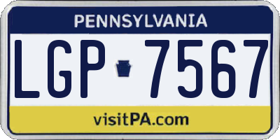 PA license plate LGP7567