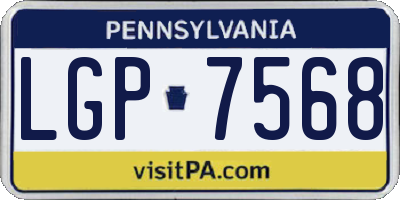 PA license plate LGP7568