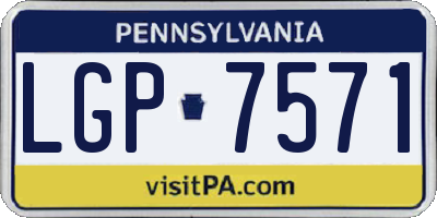 PA license plate LGP7571