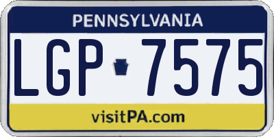 PA license plate LGP7575