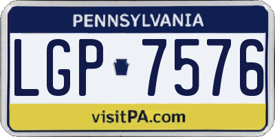 PA license plate LGP7576
