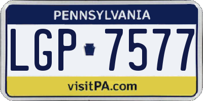 PA license plate LGP7577