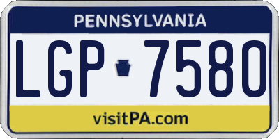 PA license plate LGP7580