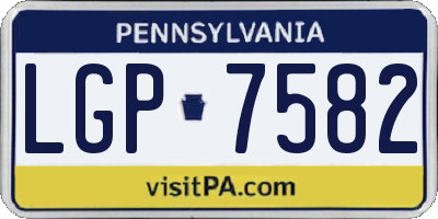 PA license plate LGP7582