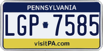PA license plate LGP7585