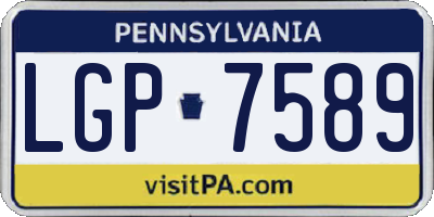 PA license plate LGP7589