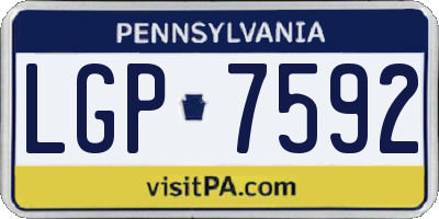 PA license plate LGP7592