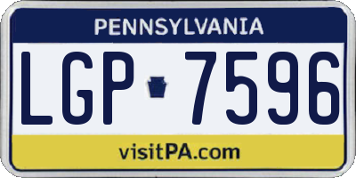 PA license plate LGP7596