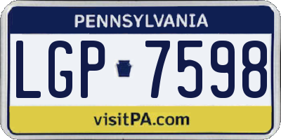 PA license plate LGP7598