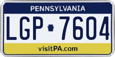 PA license plate LGP7604