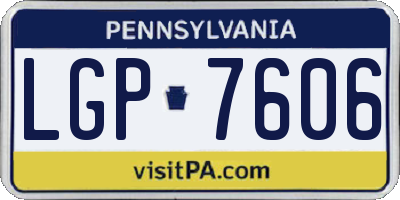 PA license plate LGP7606