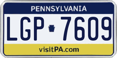 PA license plate LGP7609