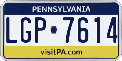 PA license plate LGP7614